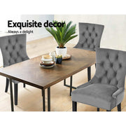 Nevada Velvet Dining Chair Set of 2 – Grey