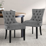 Nevada Velvet Dining Chair Set of 2 – Grey