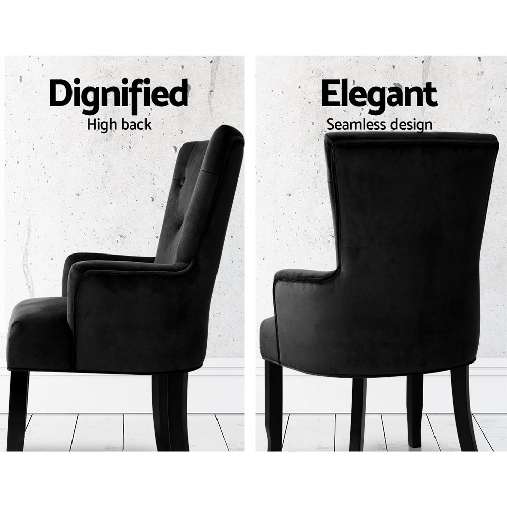 Montana Velvet Dining Chair – Black