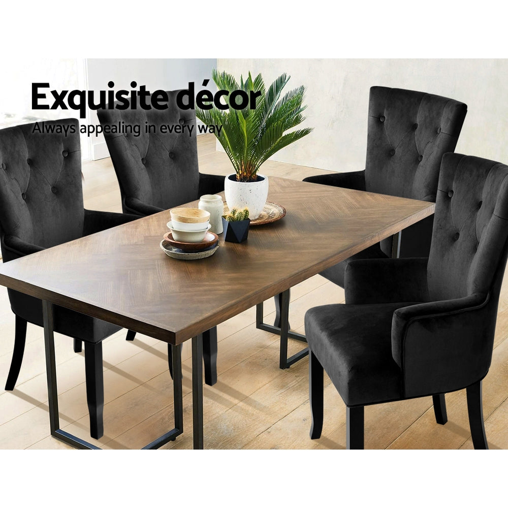 Montana Velvet Dining Chair – Black
