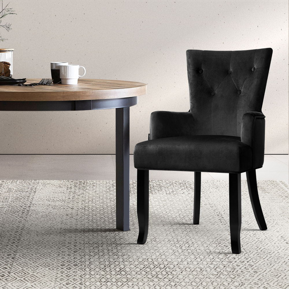 Montana Velvet Dining Chair – Black