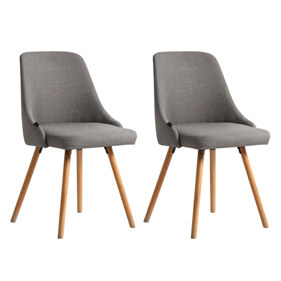 Morrison Fabric Dining Chair Set of 2 – Grey