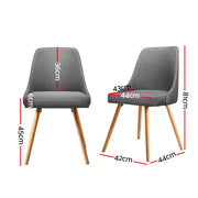 Morrison Fabric Dining Chair Set of 2 – Grey