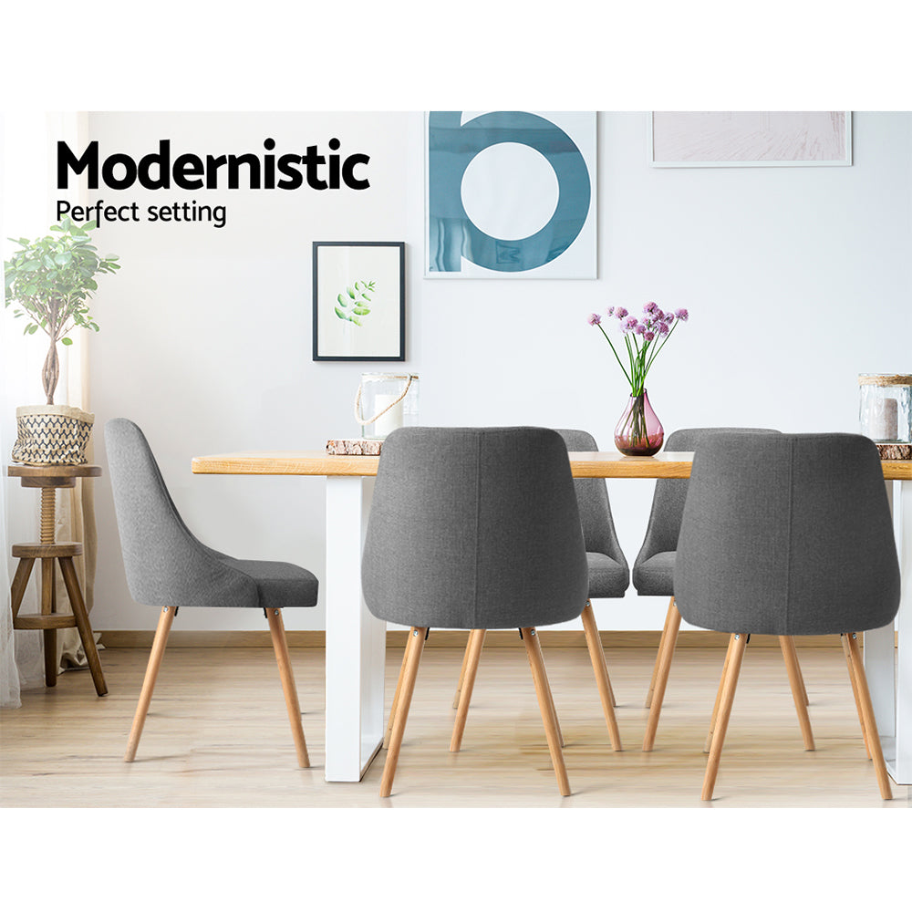 Morrison Fabric Dining Chair Set of 2 – Grey