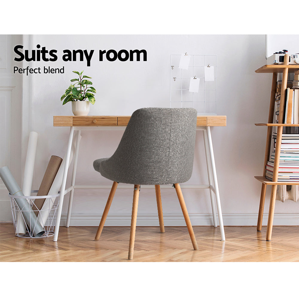 Morrison Fabric Dining Chair Set of 2 – Grey