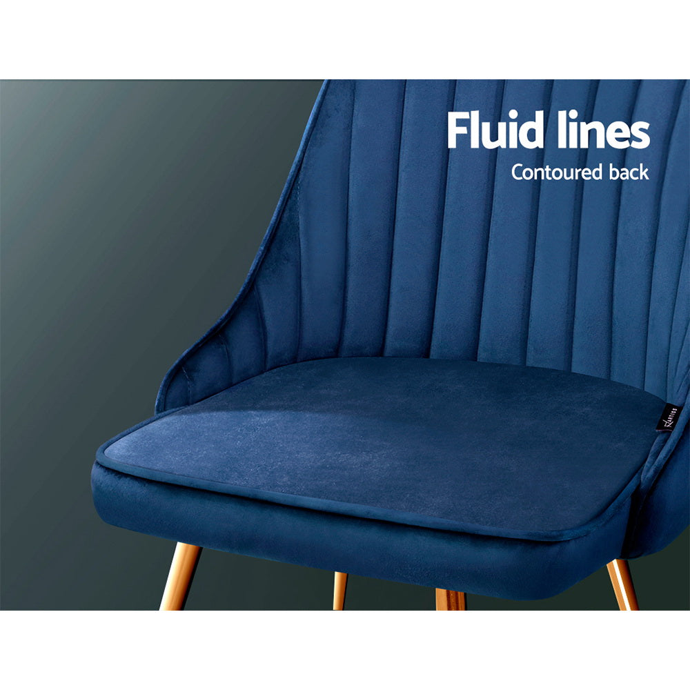 Merritt Velvet Dining Chair Set of 2 – Blue