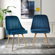 Merritt Velvet Dining Chair Set of 2 – Blue