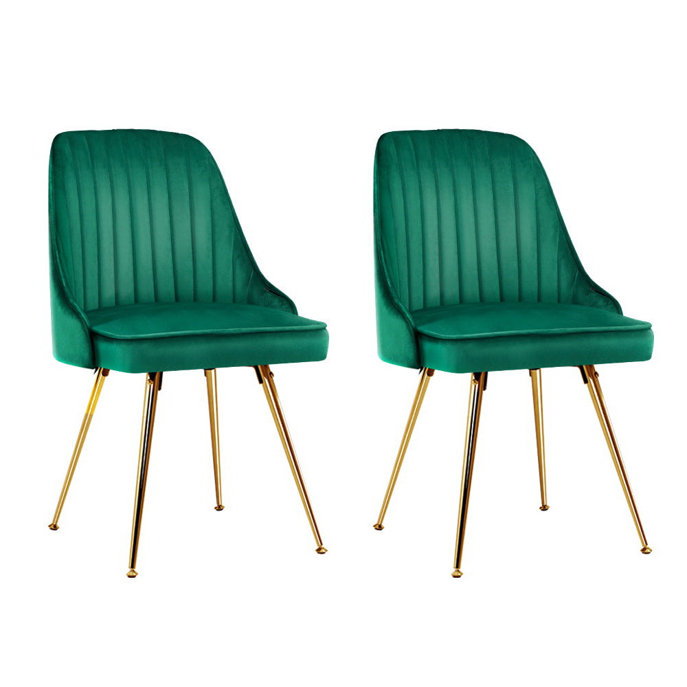 Merritt Velvet Dining Chair Set of 2 – Green