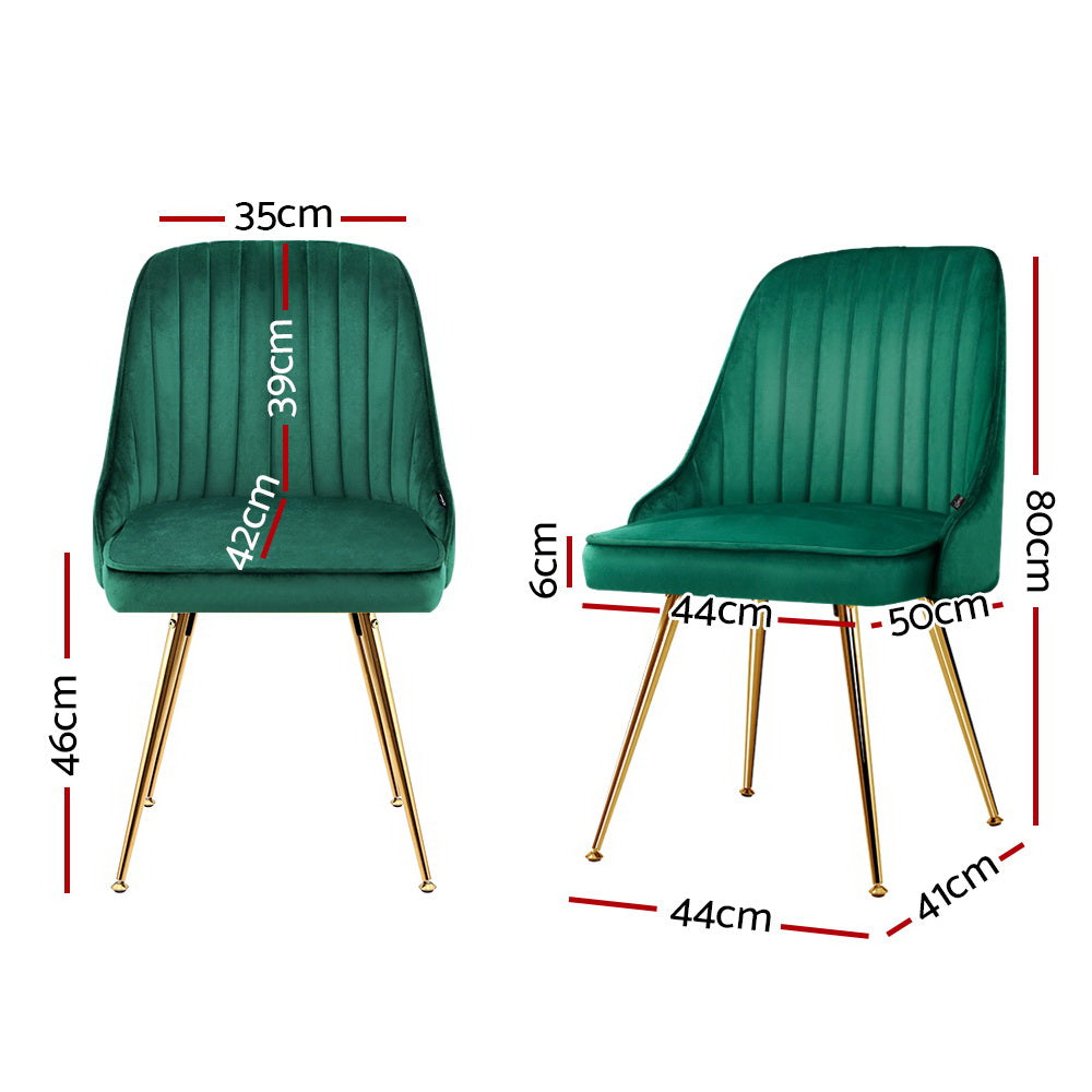 Merritt Velvet Dining Chair Set of 2 – Green
