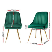 Merritt Velvet Dining Chair Set of 2 – Green
