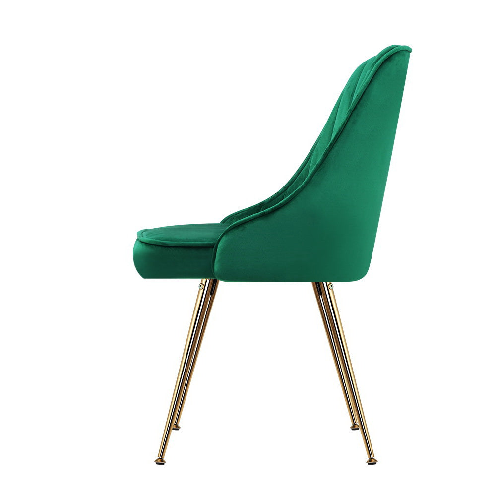 Merritt Velvet Dining Chair Set of 2 – Green