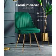Merritt Velvet Dining Chair Set of 2 – Green
