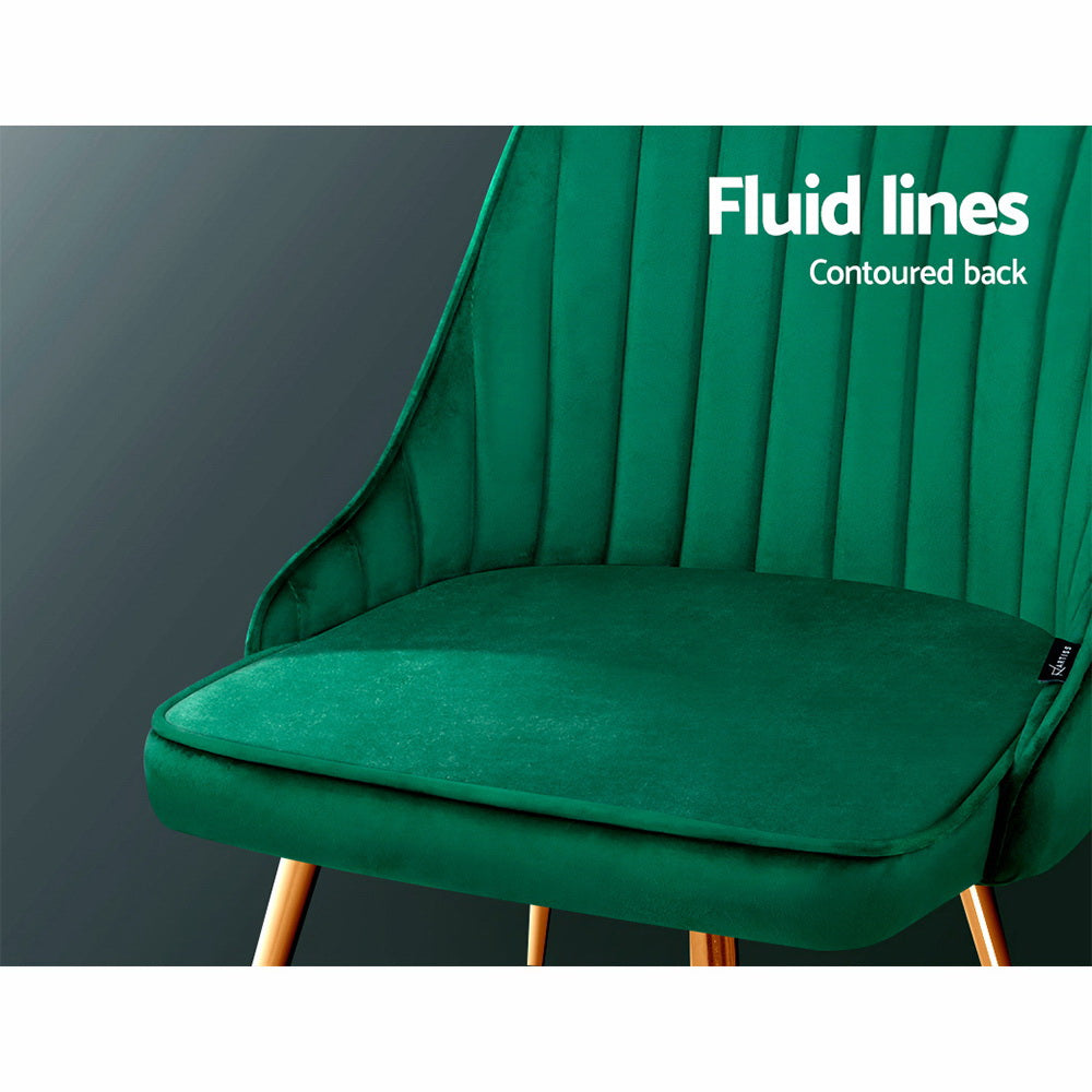 Merritt Velvet Dining Chair Set of 2 – Green
