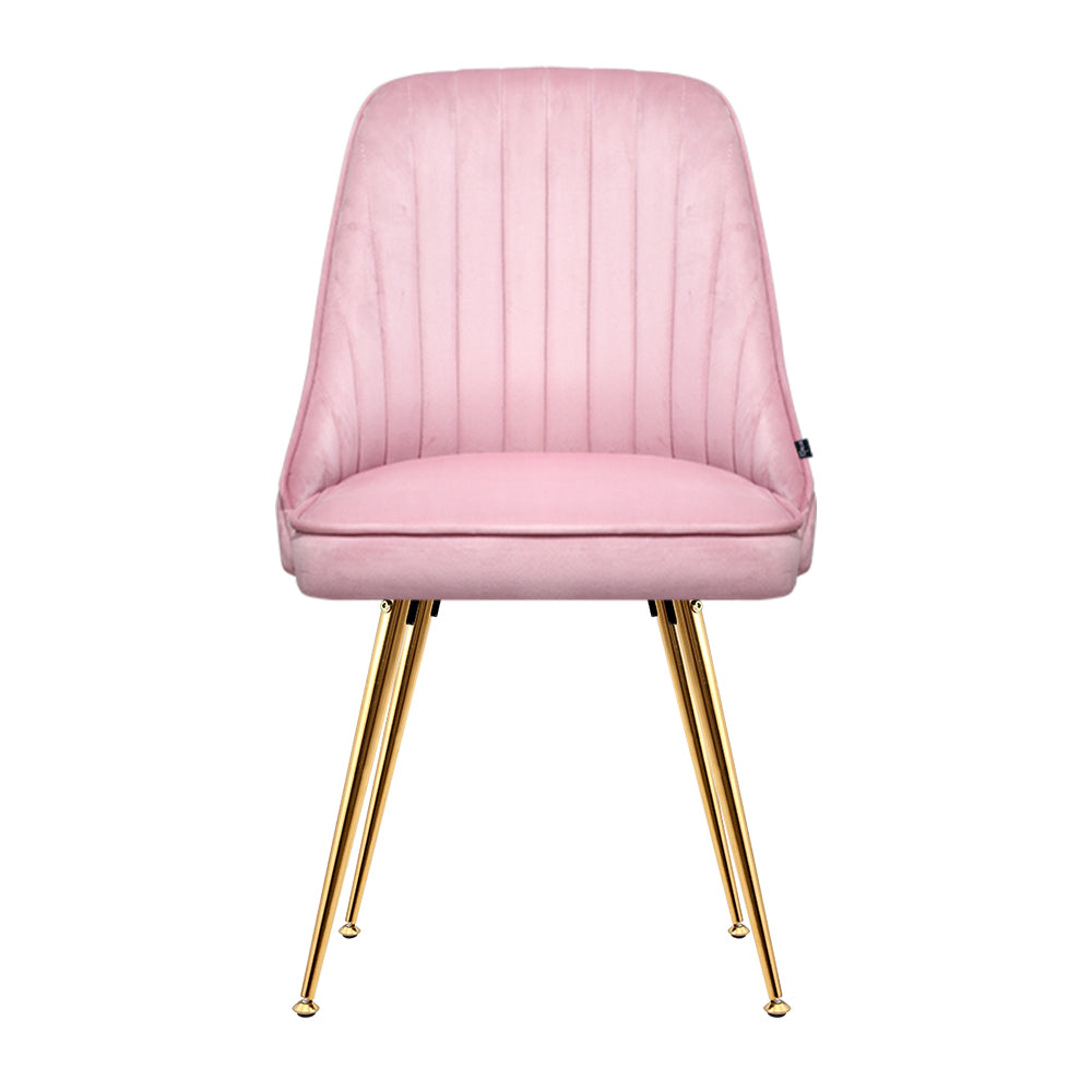 Merritt Velvet Dining Chair Set of 2 – Pink