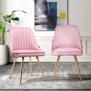 Merritt Velvet Dining Chair Set of 2 – Pink