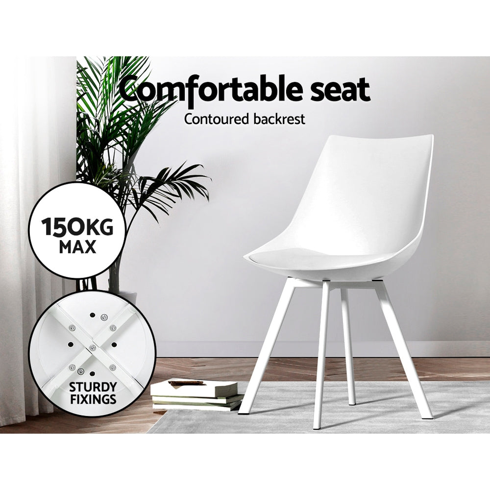 Shiloh PU Leather Dining Chair Set of 2 – White