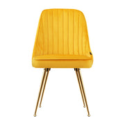 Mayfair Velvet Dining Chair Set of 2 – Yellow