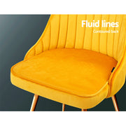 Mayfair Velvet Dining Chair Set of 2 – Yellow