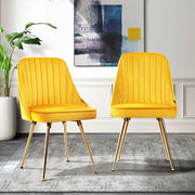 Mayfair Velvet Dining Chair Set of 2 – Yellow