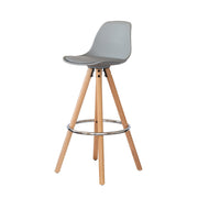 Stylish PU Leather Bar Stool – Light Grey