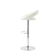 Cadence PU Leather Gas-Lift Swivel Bar Stool – White