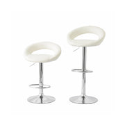 Cadence PU Leather Gas-Lift Swivel Bar Stool – White