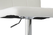Cadence PU Leather Gas-Lift Swivel Bar Stool – White
