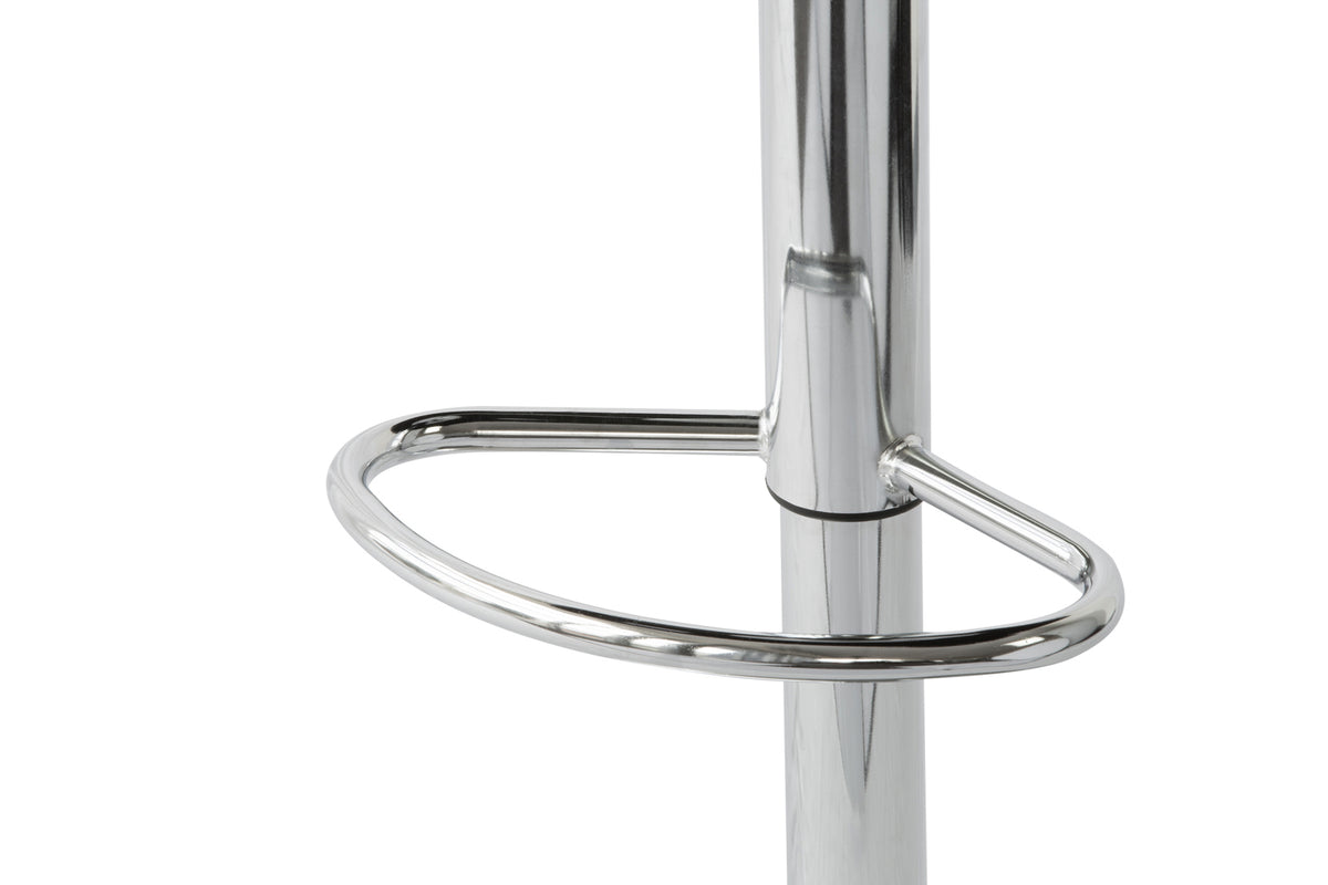 Cadence PU Leather Gas-Lift Swivel Bar Stool – White