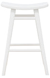 Aria Oval Solid Timber Counter Stool (White)