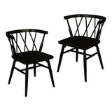 Sierra Cross Back Oak Chair - Set of 2 (Black)