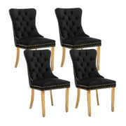 Darcy Velvet Dining Chair Set of 4 – Black