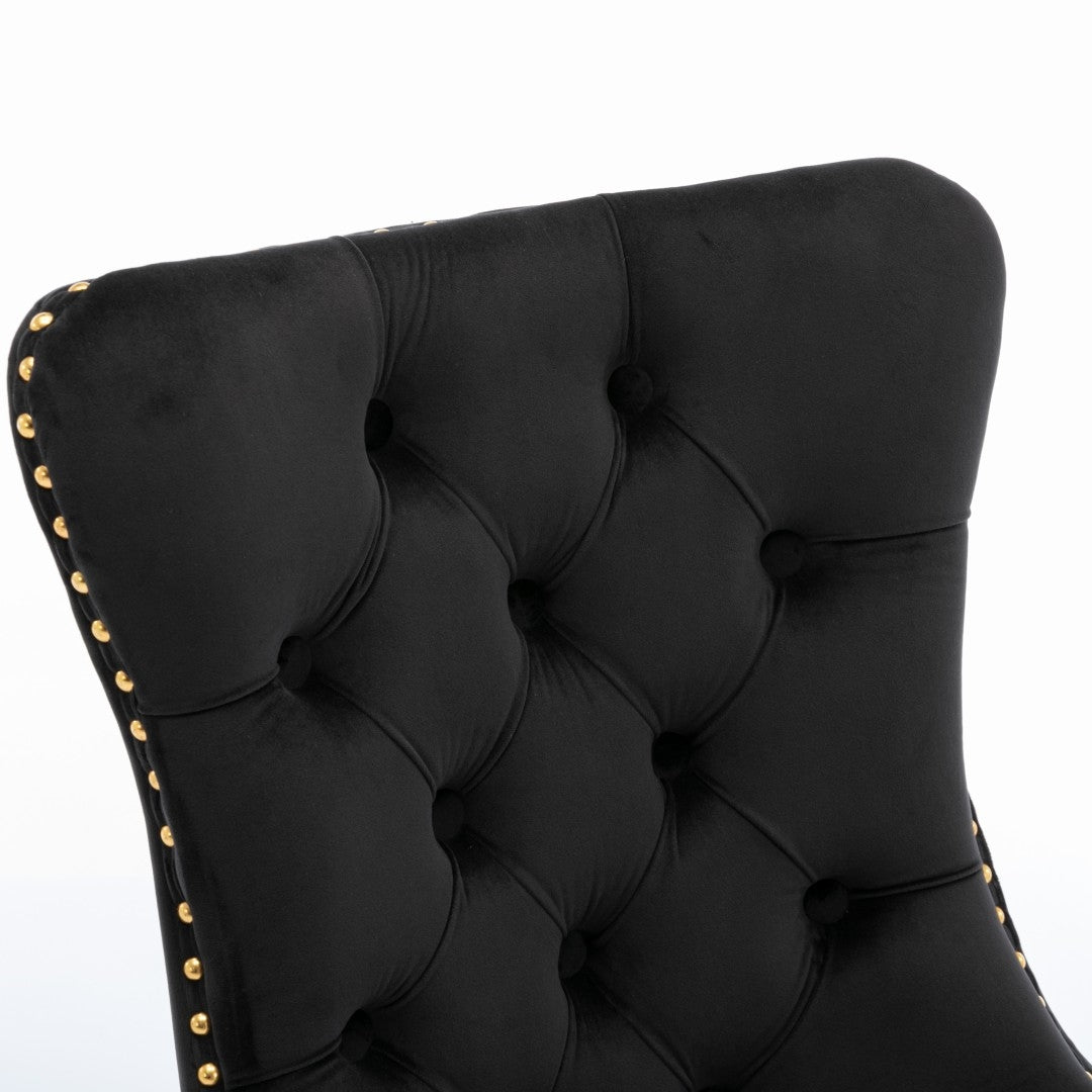 Darcy Velvet Dining Chair Set of 4 – Black