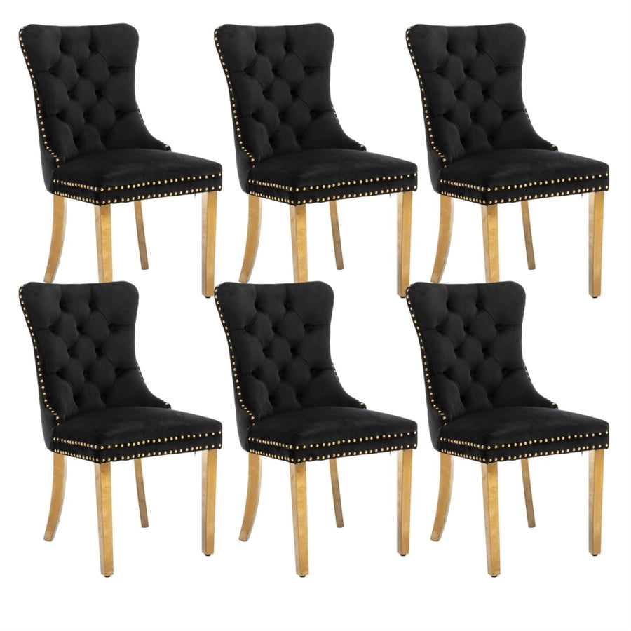 Darcy Velvet Dining Chair Set of 6 – Black