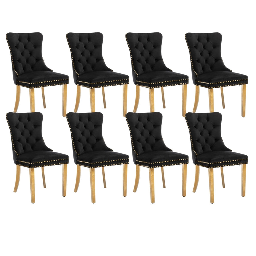 Darcy Velvet Dining Chair Set of 8 – Black