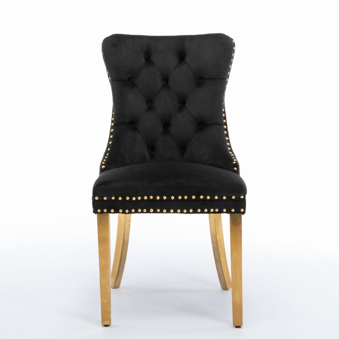 Darcy Velvet Dining Chair Set of 8 – Black