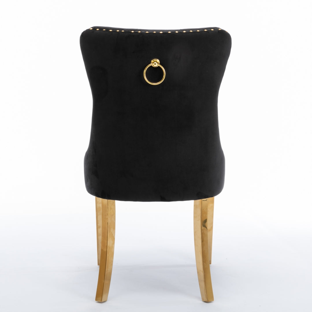 Darcy Velvet Dining Chair Set of 8 – Black