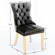 Darcy Velvet Dining Chair Set of 8 – Black