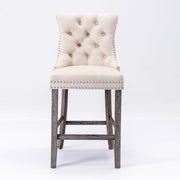 Fenton Velvet Bar Stool Set of 4 – Beige