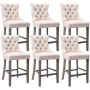Fenton Velvet Bar Stool Set of 6 – Beige