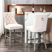 Fenton Velvet Bar Stool Set of 6 – Beige