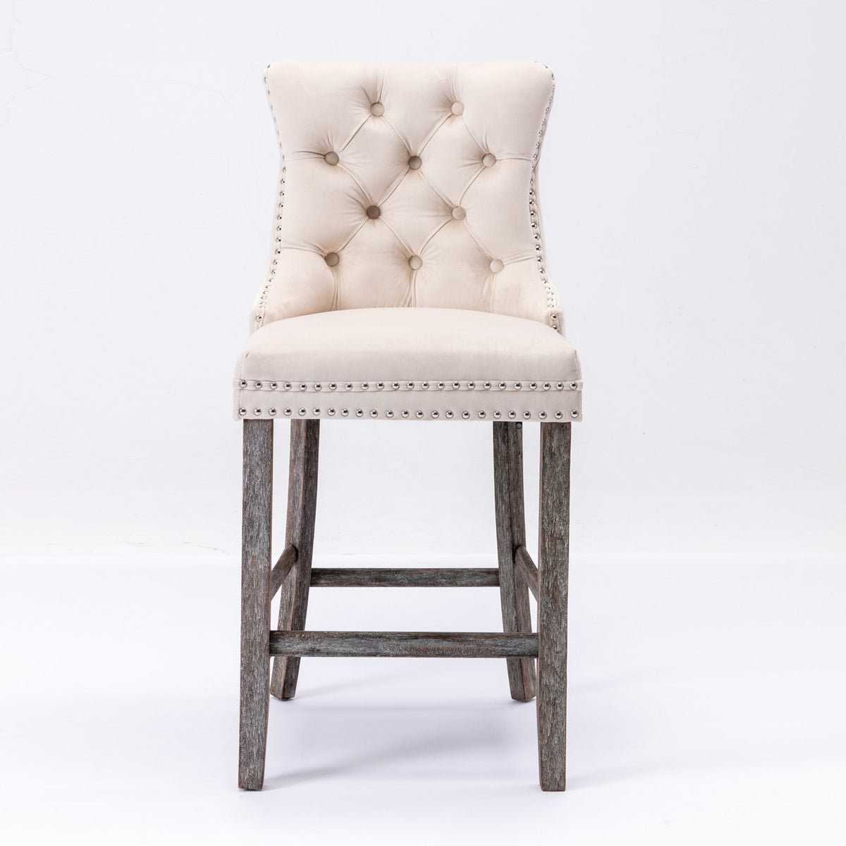 Fenton Velvet Bar Stool Set of 6 – Beige