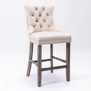 Fenton Velvet Bar Stool Set of 6 – Beige