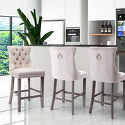 Fenton Velvet Bar Stool Set of 6 – Beige