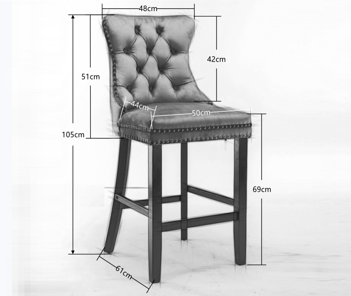 Fenton Velvet Bar Stool Set of 2