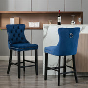 Finch Velvet Bar Stool Set of 4 – Blue