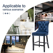 Finch Velvet Bar Stool Set of 4 – Blue