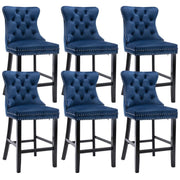 Finch Velvet Bar Stool Set of 6 – Blue