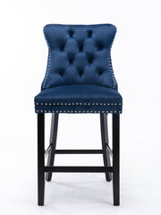 Finch Velvet Bar Stool Set of 6 – Blue