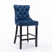 Finch Velvet Bar Stool Set of 6 – Blue