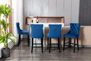 Finch Velvet Bar Stool Set of 6 – Blue